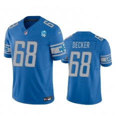 Men Detroit Lions 68 Taylor Decker Blue 2023 F U S E 90th Anniversary Vapor Untouchable Limited Stitched Jersey Men Detroit Lions 68 Taylor Decker Blue 2023 F U S E 90th Anniversary Vapor Untouchable Limited Stitched Jersey