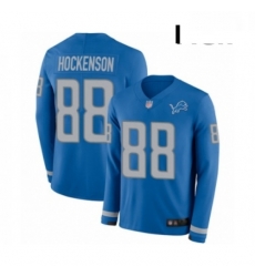 Men Detroit Lions 88 TJ Hockenson Limited Blue Therma Long Sleeve Football Jersey Men Detroit Lions 88 TJ Hockenson Limited Blue Therma Long Sleeve Football Jersey