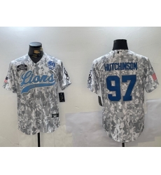 Men Detroit Lions 97 Aidan Hutchinson 2024 Arctic Camo Salute To Service Stitched Baseball Jersey 3 Men Detroit Lions 97 Aidan Hutchinson 2024 Arctic Camo Salute To Service Stitched Baseball Jersey 3