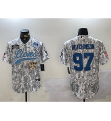 Men Detroit Lions 97 Aidan Hutchinson 2024 Arctic Camo Salute To Service Stitched Baseball Jersey 5 Men Detroit Lions 97 Aidan Hutchinson 2024 Arctic Camo Salute To Service Stitched Baseball Jersey 5