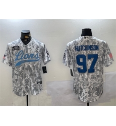 Men Detroit Lions 97 Aidan Hutchinson 2024 Arctic Camo Salute To Service Stitched Baseball Jersey Men Detroit Lions 97 Aidan Hutchinson 2024 Arctic Camo Salute To Service Stitched Baseball Jersey