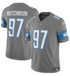 Men Detroit Lions 97 Aidan Hutchinson Grey 2023 F U S E Vapor Untouchable Limited Stitched Jersey Men Detroit Lions 97 Aidan Hutchinson Grey 2023 F U S E Vapor Untouchable Limited Stitched Jersey
