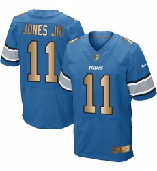 Men Nike Detroit Lions 11 Marvin Jones Jr Elite BlueGold Team Color NFL Jersey Men Nike Detroit Lions 11 Marvin Jones Jr Elite BlueGold Team Color NFL Jersey
