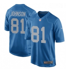 Men Nike Detroit Lions 81 Calvin Johnson Game Blue Alternate NFL Jersey Men Nike Detroit Lions 81 Calvin Johnson Game Blue Alternate NFL Jersey