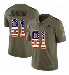 Men Nike Detroit Lions 81 Calvin Johnson Limited OliveUSA Flag Salute to Service NFL Jersey Men Nike Detroit Lions 81 Calvin Johnson Limited OliveUSA Flag Salute to Service NFL Jersey