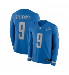 Men Nike Detroit Lions 9 Matthew Stafford Limited Blue Therma Long Sleeve NFL Jersey Men Nike Detroit Lions 9 Matthew Stafford Limited Blue Therma Long Sleeve NFL Jersey