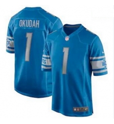 Men Nike Lions 1 Jeff Okudah Blue Vapor Limited Jersey 2020 NFL Draft Men Nike Lions 1 Jeff Okudah Blue Vapor Limited Jersey 2020 NFL Draft