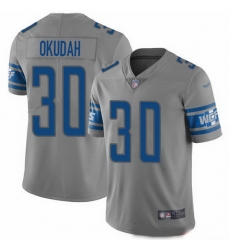 Nike Lions 30 Jeff Okudah Gray Men Stitched NFL Limited Inverted Legend Jersey Nike Lions 30 Jeff Okudah Gray Men Stitched NFL Limited Inverted Legend Jersey