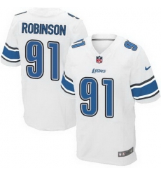 Nike Lions #91 Ashawn Robinson White Mens Stitched NFL Elite Jersey Nike Lions #91 Ashawn Robinson White Mens Stitched NFL Elite Jersey