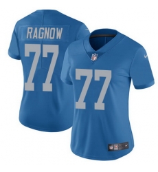 Nike Lions #77 Frank Ragnow Blue Throwback Womens Stitched NFL Vapor Untouchable Limited Jersey Nike Lions #77 Frank Ragnow Blue Throwback Womens Stitched NFL Vapor Untouchable Limited Jersey