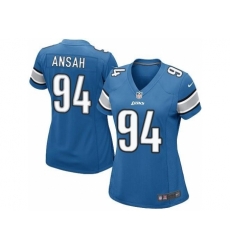 Nike NFL Detroit Lions #94 Ziggy Ansah Game Women's Light Blue Team Color Jersey Nike NFL Detroit Lions #94 Ziggy Ansah Game Women's Light Blue Team Color Jersey