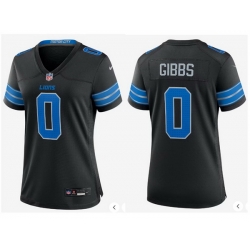 Women Detroit Lions 0 Jahmyr Gibbs Black 2024 F U S E 2nd Alternate Vapor Limited Stitched Jersey