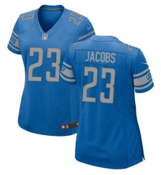 Women Detroit Lions 23 Jerry Jacobs Blue Stitched Jersey 28Run Smaller 29 Women Detroit Lions 23 Jerry Jacobs Blue Stitched Jersey 28Run Smaller 29