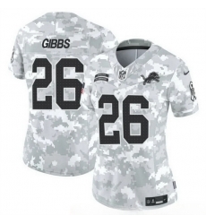 Women Detroit Lions 26 Jahmyr Gibbs 2024 F U S E Arctic Camo Salute To Service Limited Stitched Jersey Women Detroit Lions 26 Jahmyr Gibbs 2024 F U S E Arctic Camo Salute To Service Limited Stitched Jersey