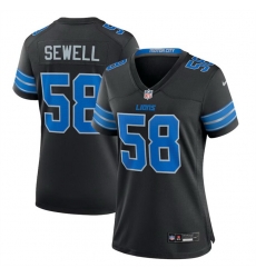 Women Detroit Lions 58 Penei Sewell Black 2nd Alternate Stitched Jersey Women Detroit Lions 58 Penei Sewell Black 2nd Alternate Stitched Jersey