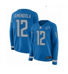 Womens Detroit Lions 12 Danny Amendola Limited Blue Therma Long Sleeve Football Jersey Womens Detroit Lions 12 Danny Amendola Limited Blue Therma Long Sleeve Football Jersey