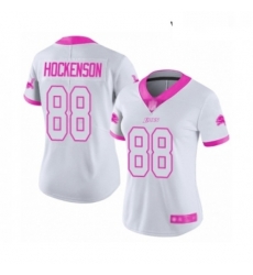 Womens Detroit Lions 88 TJ Hockenson Limited White Pink Rush Fashion Football Jersey Womens Detroit Lions 88 TJ Hockenson Limited White Pink Rush Fashion Football Jersey