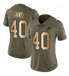 Womens Nike Detroit Lions 40 Jarrad Davis Limited OliveGold Salute to Service NFL Jersey Womens Nike Detroit Lions 40 Jarrad Davis Limited OliveGold Salute to Service NFL Jersey