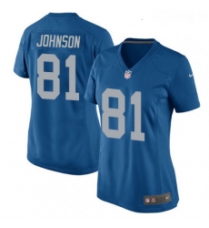 Womens Nike Detroit Lions 81 Calvin Johnson Game Blue Alternate NFL Jersey Womens Nike Detroit Lions 81 Calvin Johnson Game Blue Alternate NFL Jersey