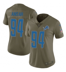 Womens Nike Lions #94 Ziggy Ansah Olive Stitched NFL Limited 2017 Salute to Service Jersey Womens Nike Lions #94 Ziggy Ansah Olive Stitched NFL Limited 2017 Salute to Service Jersey