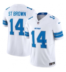 Youth Detroit Lions 14 Amon Ra St Brown White 2024 F U S E Vapor Limited Stitched Jersey Youth Detroit Lions 14 Amon Ra St Brown White 2024 F U S E Vapor Limited Stitched Jersey