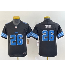 Youth Detroit Lions 26 Jahmyr Gibbs Black 2024 F U S E 2nd Alternate Vapor Limited Stitched jerseys Youth Detroit Lions 26 Jahmyr Gibbs Black 2024 F U S E 2nd Alternate Vapor Limited Stitched jerseys
