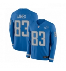 Youth Detroit Lions 83 Jesse James Limited Blue Therma Long Sleeve Football Jersey Youth Detroit Lions 83 Jesse James Limited Blue Therma Long Sleeve Football Jersey