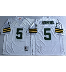 Men Green Bay Green Bay Packers 5 Paul Hornung White M&N Throwback Jersey Men Green Bay Green Bay Packers 5 Paul Hornung White M&N Throwback Jersey
