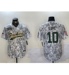 Men Green Bay Packers 10 Jordan Love 2024 Arctic Camo Salute To Service Stitched Baseball Jersey 2 Men Green Bay Packers 10 Jordan Love 2024 Arctic Camo Salute To Service Stitched Baseball Jersey 2