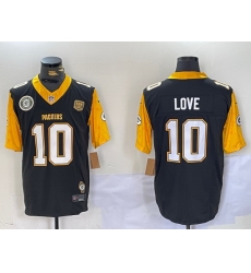 Men Green Bay Packers 10 Jordan Love Black White Gold 2024 F U S E Home Patch Vapor Untouchable Limited Stitched Jersey 1 Men Green Bay Packers 10 Jordan Love Black White Gold 2024 F U S E Home Patch Vapor Untouchable Limited Stitched Jersey 1