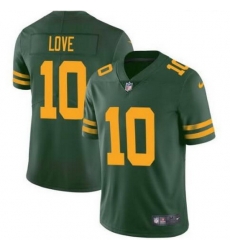 Men Green Bay Packers 10 Jordan Love Green Color Rush Vapor Limited Stitched Football Jersey Men Green Bay Packers 10 Jordan Love Green Color Rush Vapor Limited Stitched Football Jersey