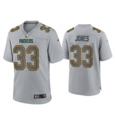 Men Green Bay Packers 33 Aaron Jones Gray Atmosphere Fashion Stitched Game Jersey Men Green Bay Packers 33 Aaron Jones Gray Atmosphere Fashion Stitched Game Jersey