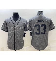 Men Green Bay Packers 33 Aaron Jones Grey With Patch Cool Base Stitched Baseball Jersey Men Green Bay Packers 33 Aaron Jones Grey With Patch Cool Base Stitched Baseball Jersey