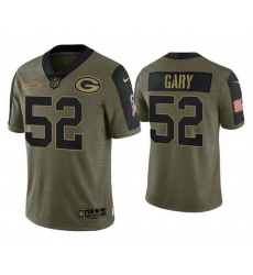 Men Green Bay Packers 52 Rashan Gary 2021 Olive Salute To Service Limited Stitched Jersey Men Green Bay Packers 52 Rashan Gary 2021 Olive Salute To Service Limited Stitched Jersey