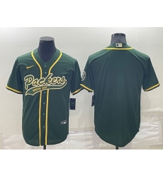 Men Green Bay Packers Blank Green Cool Base Stitched Baseball Jersey Men Green Bay Packers Blank Green Cool Base Stitched Baseball Jersey