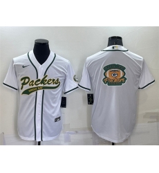 Men Green Bay Packers White Team Big Logo With Patch Cool Base Stitched Baseb Men Green Bay Packers White Team Big Logo With Patch Cool Base Stitched Baseb