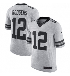 Men Nike Green Bay Packers 12 Aaron Rodgers Limited Gray Gridiron II NFL Jersey Men Nike Green Bay Packers 12 Aaron Rodgers Limited Gray Gridiron II NFL Jersey