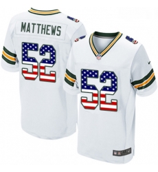 Men Nike Green Bay Packers 52 Clay Matthews Elite White Road USA Flag Fashion NFL Jersey Men Nike Green Bay Packers 52 Clay Matthews Elite White Road USA Flag Fashion NFL Jersey