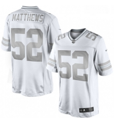 Men Nike Green Bay Packers 52 Clay Matthews Limited White Platinum NFL Jersey Men Nike Green Bay Packers 52 Clay Matthews Limited White Platinum NFL Jersey