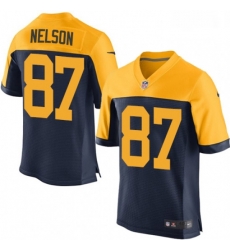 Men Nike Green Bay Packers 87 Jordy Nelson Elite Navy Blue Alternate NFL Jersey Men Nike Green Bay Packers 87 Jordy Nelson Elite Navy Blue Alternate NFL Jersey
