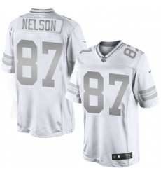 Men Nike Green Bay Packers 87 Jordy Nelson Limited White Platinum NFL Jersey Men Nike Green Bay Packers 87 Jordy Nelson Limited White Platinum NFL Jersey