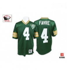 Mitchell and Ness Green Bay Packers 4 Brett Favre Authentic Green With 75th Patch Throwback NFL Jersey Mitchell and Ness Green Bay Packers 4 Brett Favre Authentic Green With 75th Patch Throwback NFL Jersey
