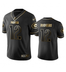 Packers 12 Aaron Rodgers Black Men Stitched Football Limited Golden Edition Jersey Packers 12 Aaron Rodgers Black Men Stitched Football Limited Golden Edition Jersey