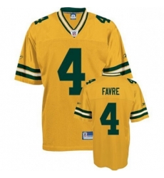 Reebok Green Bay Packers 4 Brett Favre Yellow Replica Throwback NFL Jersey Reebok Green Bay Packers 4 Brett Favre Yellow Replica Throwback NFL Jersey