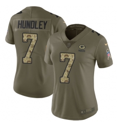 Nike Packers #7 Brett Hundley Olive Camo Womens Stitched NFL Limited 2017 Salute to Service Jersey Nike Packers #7 Brett Hundley Olive Camo Womens Stitched NFL Limited 2017 Salute to Service Jersey