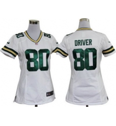 Women Green Bay Packers 80# Donald Driver White Jerseys Women Green Bay Packers 80# Donald Driver White Jerseys
