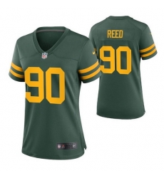 Women Green Bay Packers 90 Jarran Reed Green Legend Stitched Jersey Women Green Bay Packers 90 Jarran Reed Green Legend Stitched Jersey