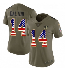 Womens Nike Cincinnati Bengals 14 Andy Dalton Limited OliveUSA Flag 2017 Salute to Service NFL Jersey Womens Nike Cincinnati Bengals 14 Andy Dalton Limited OliveUSA Flag 2017 Salute to Service NFL Jersey