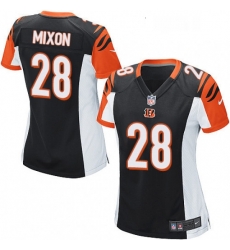 Womens Nike Cincinnati Bengals 28 Joe Mixon Game Black Team Color NFL Jersey Womens Nike Cincinnati Bengals 28 Joe Mixon Game Black Team Color NFL Jersey