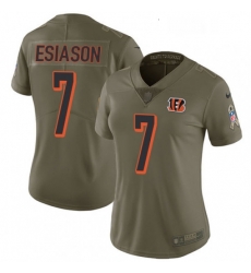 Womens Nike Cincinnati Bengals 7 Boomer Esiason Limited Olive 2017 Salute to Service NFL Jersey Womens Nike Cincinnati Bengals 7 Boomer Esiason Limited Olive 2017 Salute to Service NFL Jersey